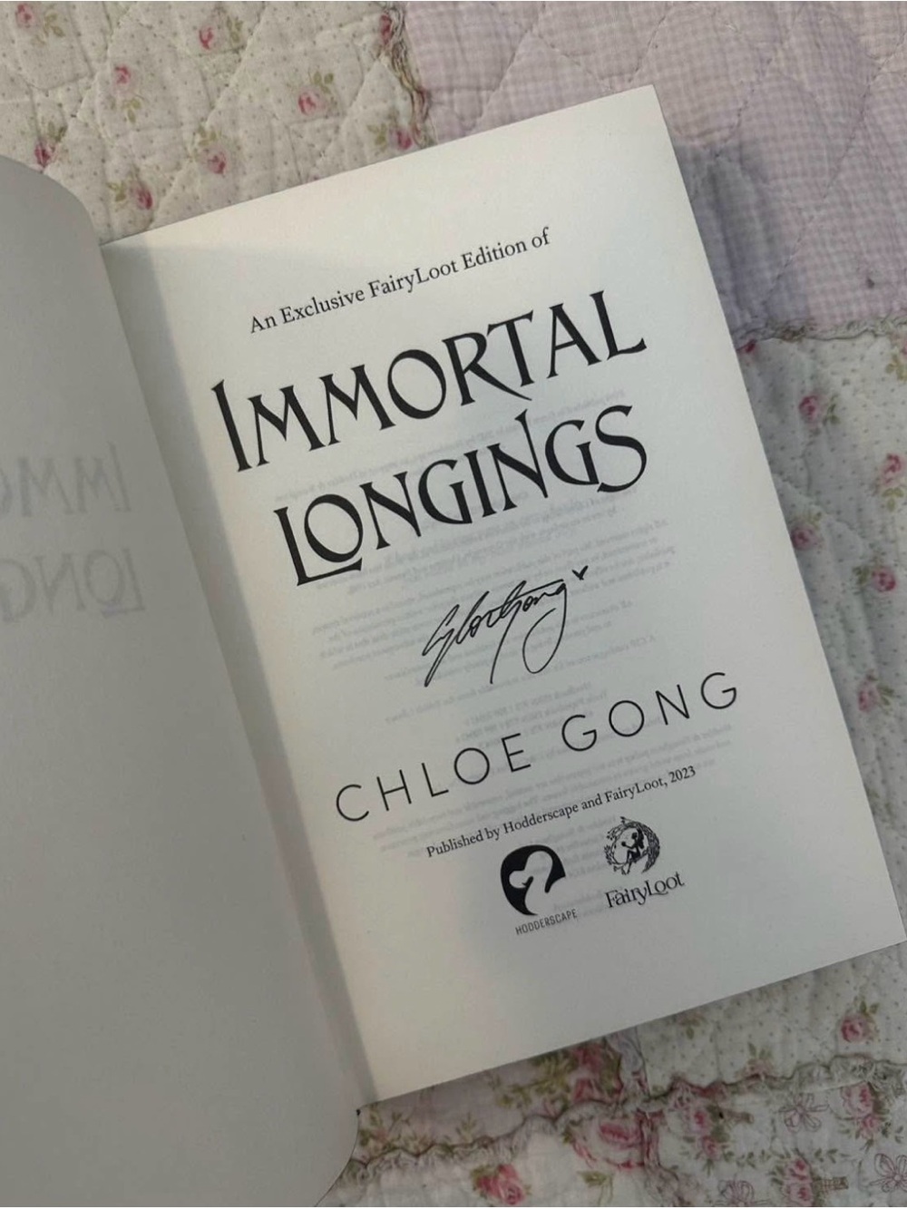 Fairyloot Immortal Longings by Chloe Gong Limited Special Edition Book - Picture 2 of 8